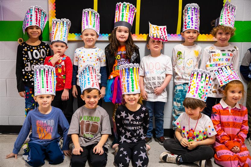 Students celebrate the 100th day of school